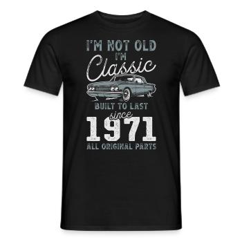 Geboren 1971 Geburtstag Oldtimer - Männer T-Shirt - Schwarz - Vorne - AI Model Male 178 light (178cm)