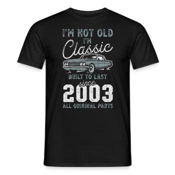 Born 2003 Birthday Classic Car - Men's T-Shirt - black - Front - AI Model Male 178 light (178cm)