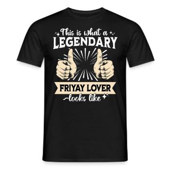 Friyay légendaire - T-shirt homme - noir - Devant - AI Model Male 178 light (178cm)