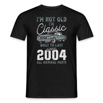 Geboren 2004 Geburtstag Oldtimer - Männer T-Shirt - Schwarz - Vorne - AI Model Male 178 light (178cm)
