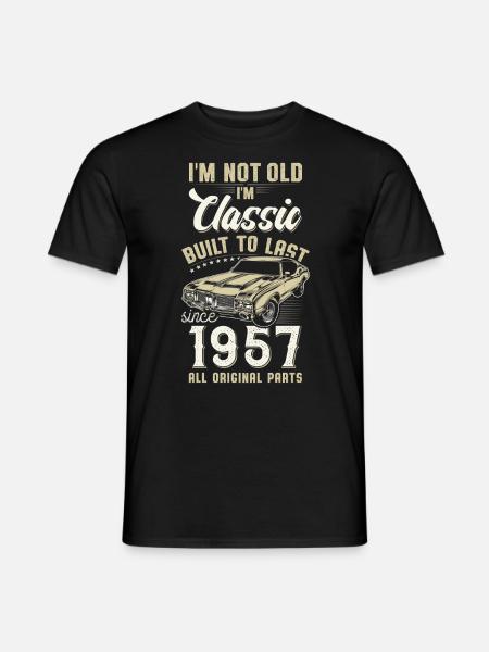 Geboren 1957 Geburtstag Oldtimer - T-shirt herr - svart