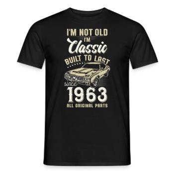 Geboren 1963 Geburtstag Oldtimer - Männer T-Shirt - Schwarz - Vorne - AI Model Male 178 light (178cm)