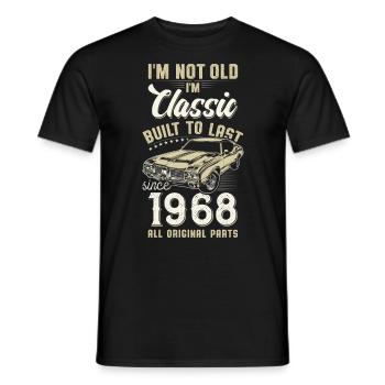 Geboren 1968 Geburtstag Oldtimer - Männer T-Shirt - Schwarz - Vorne - AI Model Male 178 light (178cm)