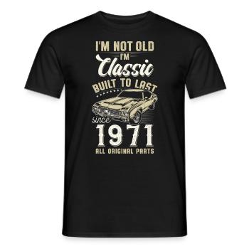 Geboren 1971 Geburtstag Oldtimer - Männer T-Shirt - Schwarz - Vorne - AI Model Male 178 light (178cm)