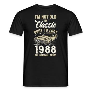 Geboren 1988 Geburtstag Oldtimer - Männer T-Shirt - Schwarz - Vorne - AI Model Male 178 light (178cm)