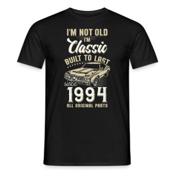 Born 1994 Birthday Classic Car - Men's T-Shirt - black - Front - AI Model Male 178 light (178cm)