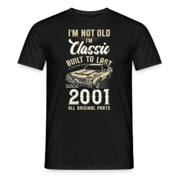 Geboren 2001 Geburtstag Oldtimer - Männer T-Shirt - Schwarz - Vorne - AI Model Male 178 light (178cm)