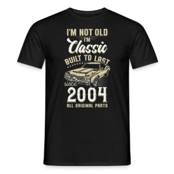 Geboren 2004 Geburtstag Oldtimer - Männer T-Shirt - Schwarz - Vorne - AI Model Male 178 light (178cm)