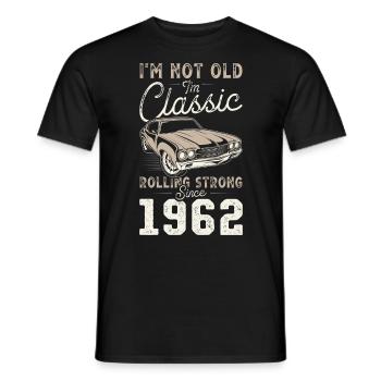 Geboren 1962 Geburtstag Oldtimer - Männer T-Shirt - Schwarz - Vorne - AI Model Male 178 light (178cm)