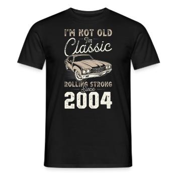 Geboren 2004 Geburtstag Oldtimer - Männer T-Shirt - Schwarz - Vorne - AI Model Male 178 light (178cm)