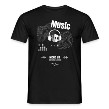 Music - Headphones & Hustle - Männer T-Shirt - Schwarz - Vorne - AI Model Male 178 light (178cm)