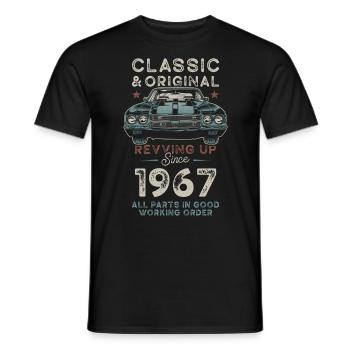 Geboren 1967 Geburtstag Oldtimer - Männer T-Shirt - Schwarz - Vorne - AI Model Male 178 light (178cm)