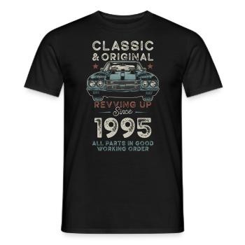 Born 1995 Birthday Classic Car - Men's T-Shirt - black - Front - AI Model Male 178 light (178cm)