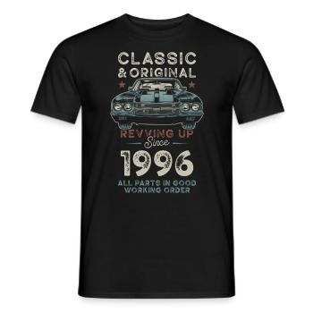Né en 1996 Anniversaire Voiture classique - T-shirt homme - noir - Devant - AI Model Male 178 light (178cm)