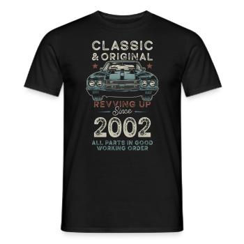 Born in 2002 Birthday Classic Car - Männer T-Shirt - Schwarz - Vorne - AI Model Male 178 light (178cm)
