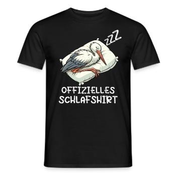 Offizielles Schlafshirt Storch Storchliebhaber - Männer T-Shirt - Schwarz - Vorne - AI Model Male 178 light (178cm)