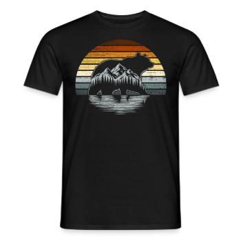 ours fierté rétro montagnes nature ours gay drapeau - T-shirt homme - noir - Devant - AI Model Male 178 light (178cm)