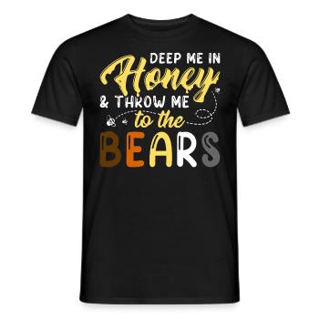 Drôle Gay Ours Miel Fierté LGBT - T-shirt homme - noir - Devant - AI Model Male 178 light (178cm)
