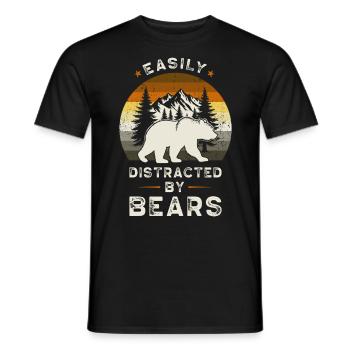Gay Ours Pride Drôle Rétro Rapide Distrait - T-shirt homme - noir - Devant - AI Model Male 178 light (178cm)