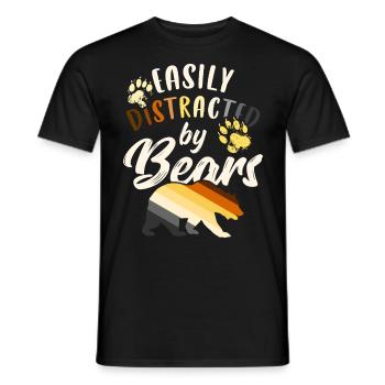 Gay Ours Fierté Drôle Rapide Distraire - T-shirt homme - noir - Devant - AI Model Male 178 light (178cm)