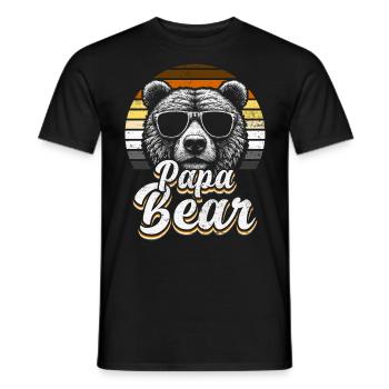 Papa Bear Gay Pride Retro Look Bear Flag - Men's T-Shirt - black - Front - AI Model Male 178 light (178cm)