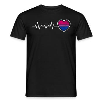 Heartbeat Love Bi Colors Bisexual Pride - Men's T-Shirt - black - Front - AI Model Male 178 light (178cm)