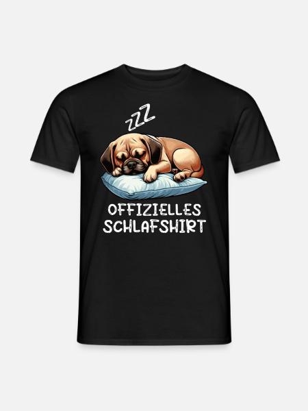 Offizielles Schlafshirt Puggle Pugglebesitzer - Männer T-Shirt - Schwarz