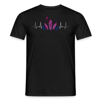 Bisexuel Cristaux Battement de cœur Fierté Magique - T-shirt homme - noir - Devant - AI Model Male 178 light (178cm)