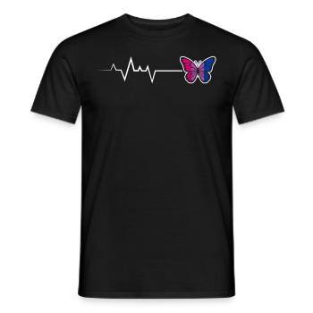 Bisexuel Fierté Battement de cœur Papillon LGBTQ - T-shirt homme - noir - Devant - AI Model Male 178 light (178cm)
