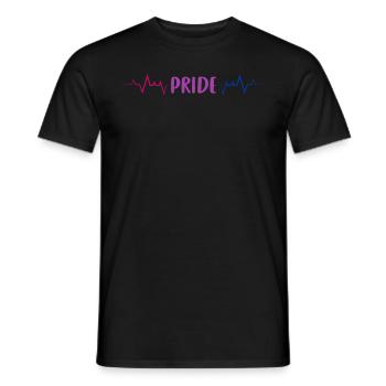 Battement de cœur bisexuel avec inscription Pride - T-shirt homme - noir - Devant - AI Model Male 178 light (178cm)