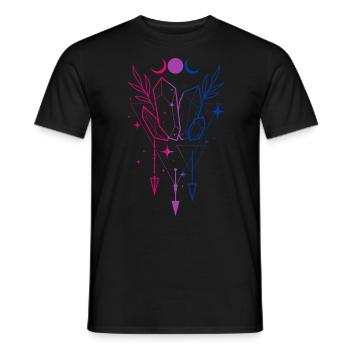 Bisexuel Bi-Pride Cristaux avec Lune et Flèches - T-shirt homme - noir - Devant - AI Model Male 178 light (178cm)