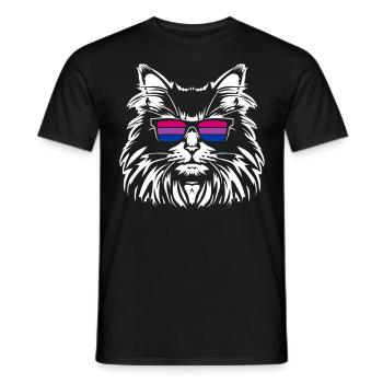 Bisexuel Chat Fort Lunettes de Soleil Bi Colors - T-shirt homme - noir - Devant - AI Model Male 178 light (178cm)