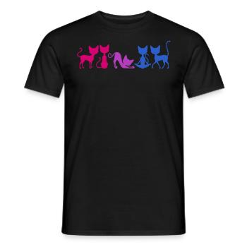 Bisexuel Fierté Chats Élégants Bi Couleurs - T-shirt homme - noir - Devant - AI Model Male 178 light (178cm)