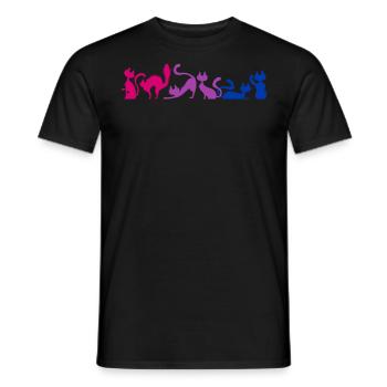Bisexual Pride Stretching Cats Bi Colors - Men's T-Shirt - black - Front - AI Model Male 178 light (178cm)