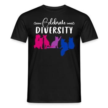 Bisexual Pride Celebrations Diversity Cats Bi Colors - Men's T-Shirt - black - Front - AI Model Male 178 light (178cm)