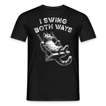 bisexuel je balance des deux côtés chat cool - T-shirt homme - noir - Devant - AI Model Male 178 light (178cm)