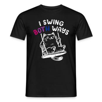 Bisexuell Pride Ich Schwinge Beidseitig Bi Katze - Männer T-Shirt - Schwarz - Vorne - AI Model Male 178 light (178cm)