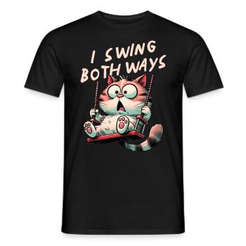 Fierté Bisexuelle Drôle Chat Bi Fierté - T-shirt homme - noir - Devant - AI Model Male 178 light (178cm)