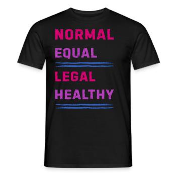 Fierté Bisexuelle Égalité des couleurs Bi - T-shirt homme - noir - Devant - AI Model Male 178 light (178cm)