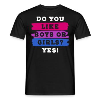 Bisexuell Pride Flagge Farben Lustiger Ausdruck - Männer T-Shirt - Schwarz - Vorne - AI Model Male 178 light (178cm)