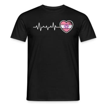 Lesbienne Heartbeat Rétro Violet Pride - T-shirt homme - noir - Devant - AI Model Male 178 light (178cm)
