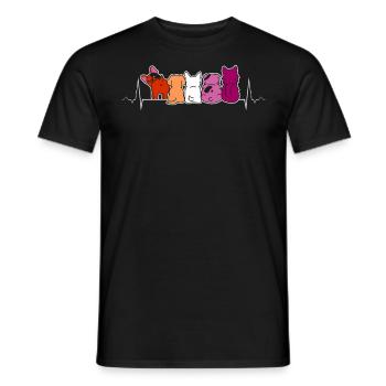 Lesbian Heartbeat With Cute Dogs Pride Love - Men's T-Shirt - black - Front - AI Model Male 178 light (178cm)