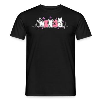 Lesbian heartbeat with cute dogs and flowers - Men's T-Shirt - black - Front - AI Model Male 178 light (178cm)
