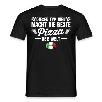 Pizzabäcker - Dieser Typ macht die beste Pizza - Männer T-Shirt - Schwarz - Vorne - AI Model Male 178 light (178cm)