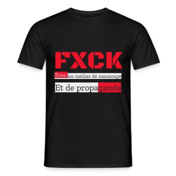 FXCK Les médias - T-shirt homme - noir - Devant - AI Model Male 178 light (178cm)