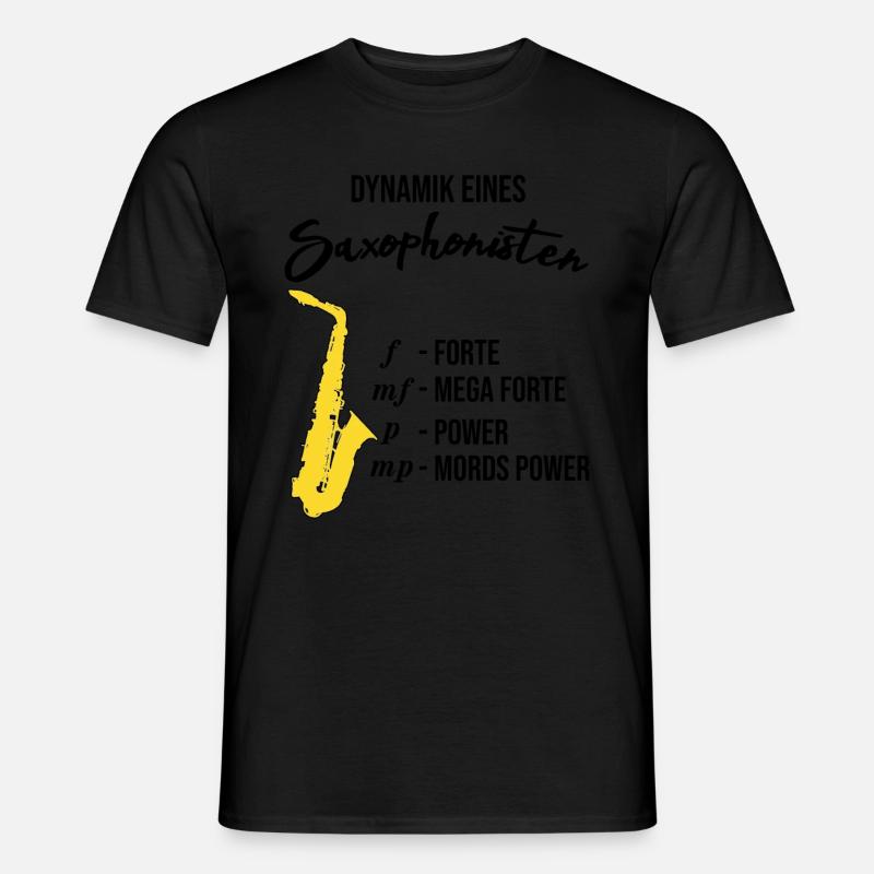 Dynamik eines Saxophonisten, lustig, Saxophon - Männer T-Shirt - Schwarz