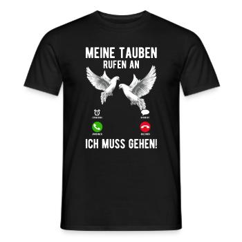 Taubenzüchter Tauben Vogel Anruf Geschenk - Männer T-Shirt - Schwarz - Vorne - AI Model Male 178 light (178cm)