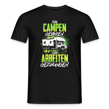 Wohnmobil Wohnwagen Camping Camper Urlaub Geschenk - Männer T-Shirt - Schwarz - Vorne - AI Model Male 178 light (178cm)