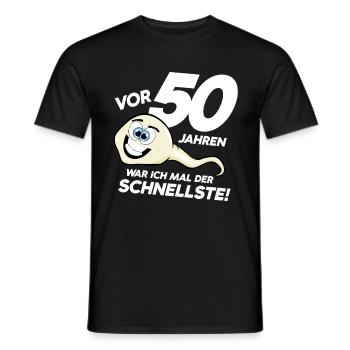 50. Geburtstag - vor 50 Jahren war ich mal - Männer T-Shirt - Schwarz - Vorne - AI Model Male 178 light (178cm)