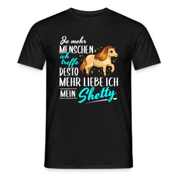Shetty Pony Spruch Shetlandpony Pferd Geschenk - Männer T-Shirt - Schwarz - Vorne - AI Model Male 178 light (178cm)